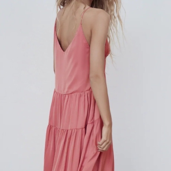 NWOT Zara Pink Tiered Maxi Dress Size XS- S - Picture 4 of 10